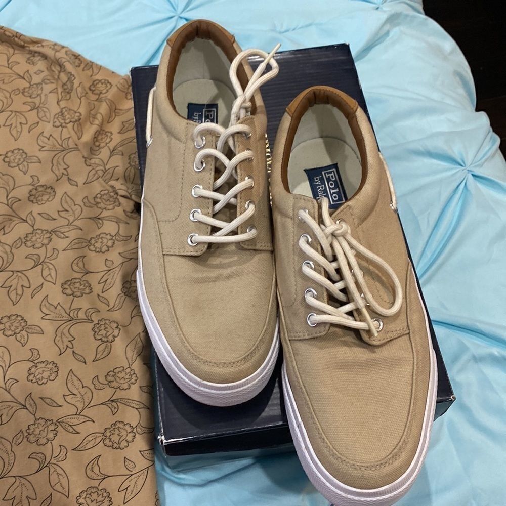 Polo by Ralph Lauren Beige Canvas Sneakers